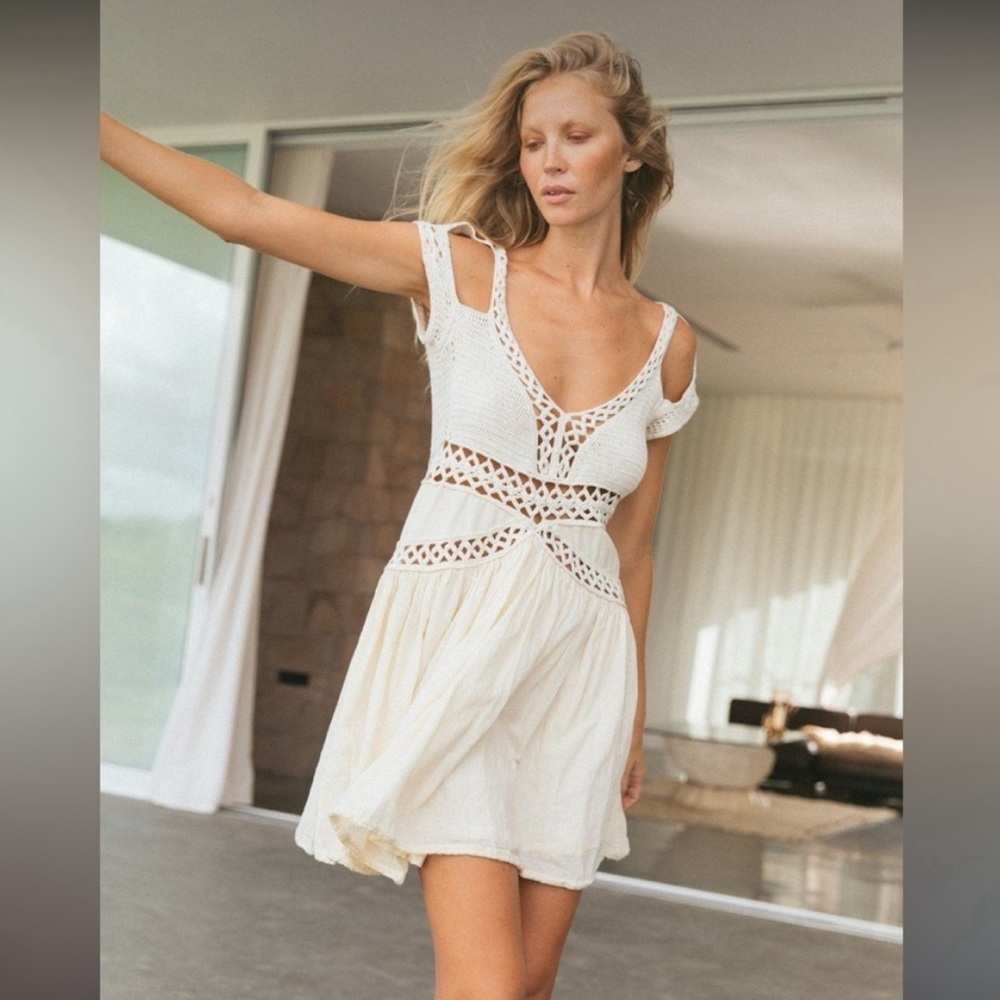 NWT Chasing Unicorns Crochet Mini Dress